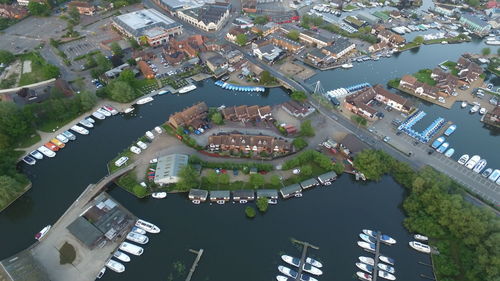 High angle shot of cityscape