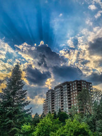 Low angle view of buildings against sky