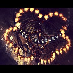 Illuminated lights at night