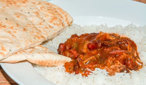 Close-up of bread in plate