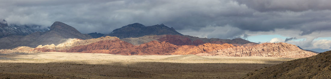 Red rock canyon under dramatic light