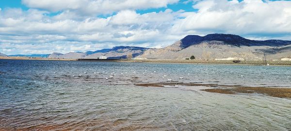 Scenic view of beach against sky