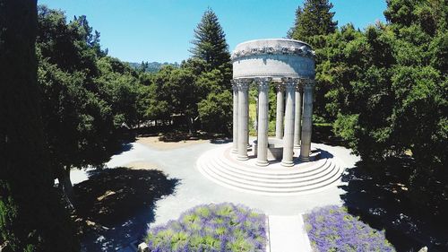 Built structure in park against clear blue sky