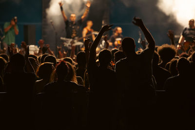 Group of people at music concert