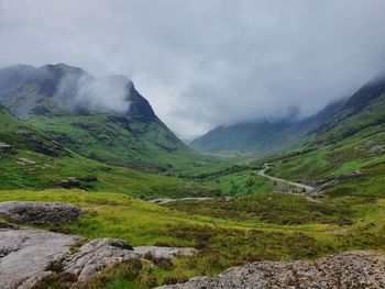 Scenic view of mountains against sky