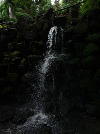 Water flowing through rocks