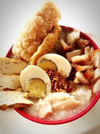 Close-up of meal served in plate