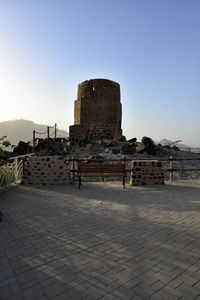 Old ruin building against clear sky