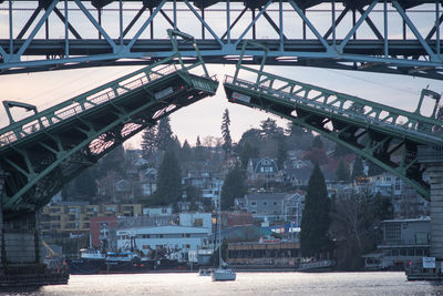 View of bridge and buildings in city