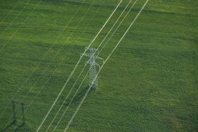 Low angle view of electricity pylon