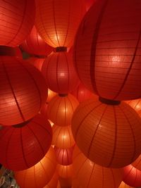 Low angle view of illuminated lanterns