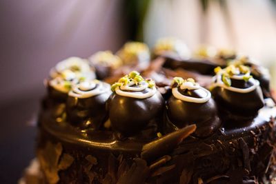 Close-up of dessert on table