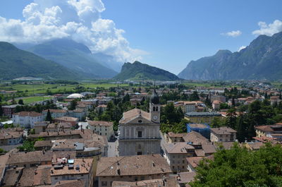 High angle shot of townscape