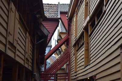 Low angle view of buildings against clear sky