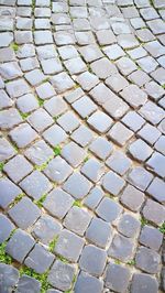 High angle view of cobblestone street