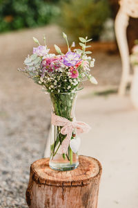 Close-up of flower pot on table
