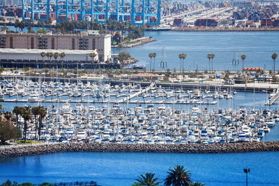 Aerial view of city at waterfront