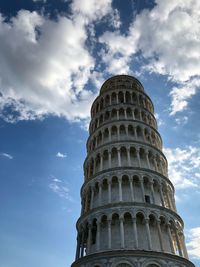 Low angle view of historical building against cloudy sky