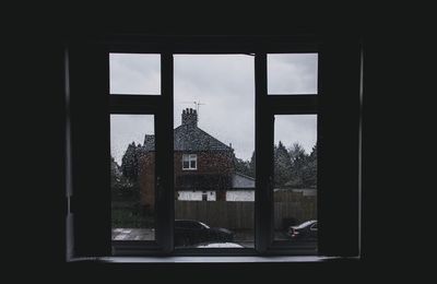 House seen through window