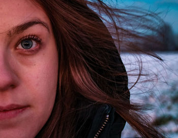 Close-up portrait of young woman