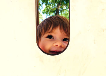 Close-up portrait of cute boy