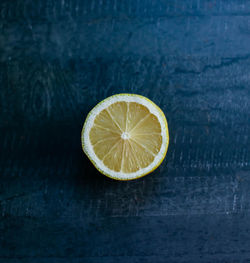 Directly above shot of lemon on table