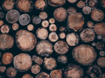 Full frame shot of logs