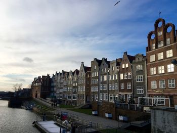 Panoramic view of residential buildings against sky
