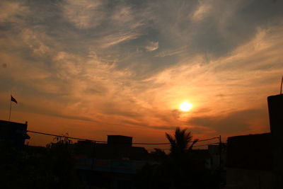 Low angle view of sky at sunset