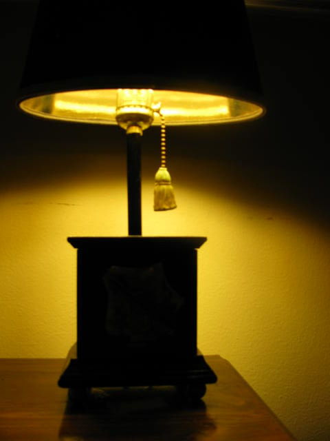 LAMP POST IN DARK ROOM