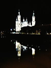 View of illuminated building at night