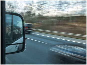 Blurred motion of road
