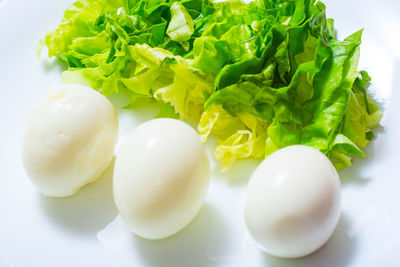 Close-up of chopped vegetables in plate