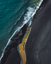 High angle view of sea shore