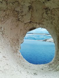 View of sea against blue sky