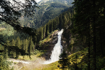 Scenic view of waterfall