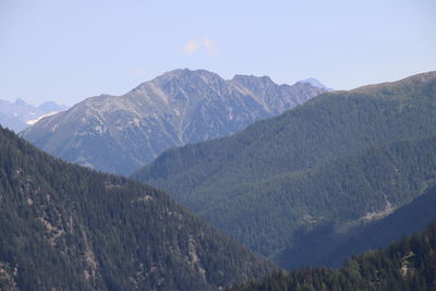 Scenic view of mountains against clear sky