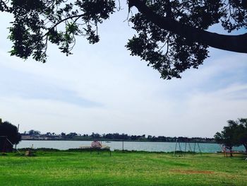 Scenic view of beach against sky