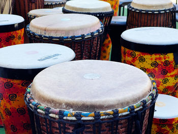 Close-up of containers