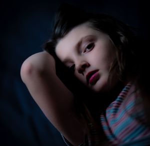 Close-up portrait of a beautiful young woman