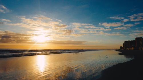 Scenic view of sunset over sea