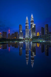 Illuminated city at night