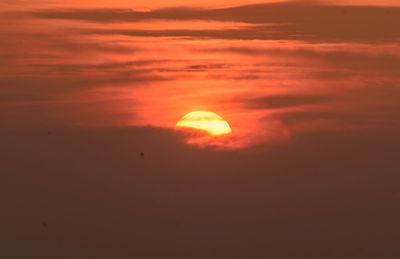 Scenic view of orange sky