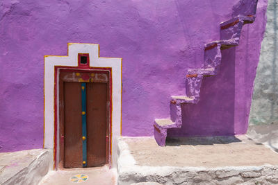 Closed door of old building