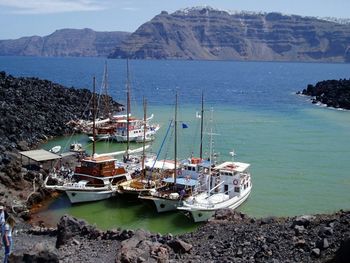 View of boats in sea