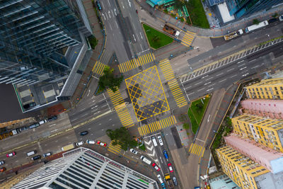 Directly above shot of road in city