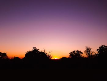 Silhouette landscape at sunset