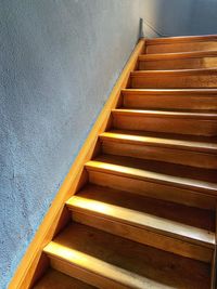 High angle view of staircase in building