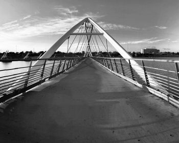 View of bridge over river against sky 