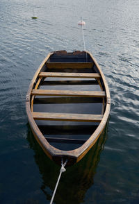 High angle view of boat in lake